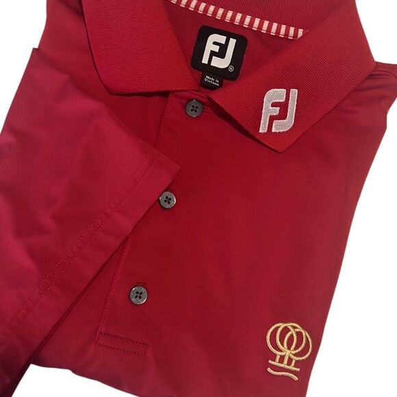 FootJoy Red Short Sleeve Collar Pullover Golf Shirt Top Size XL - Picture 1 of 6